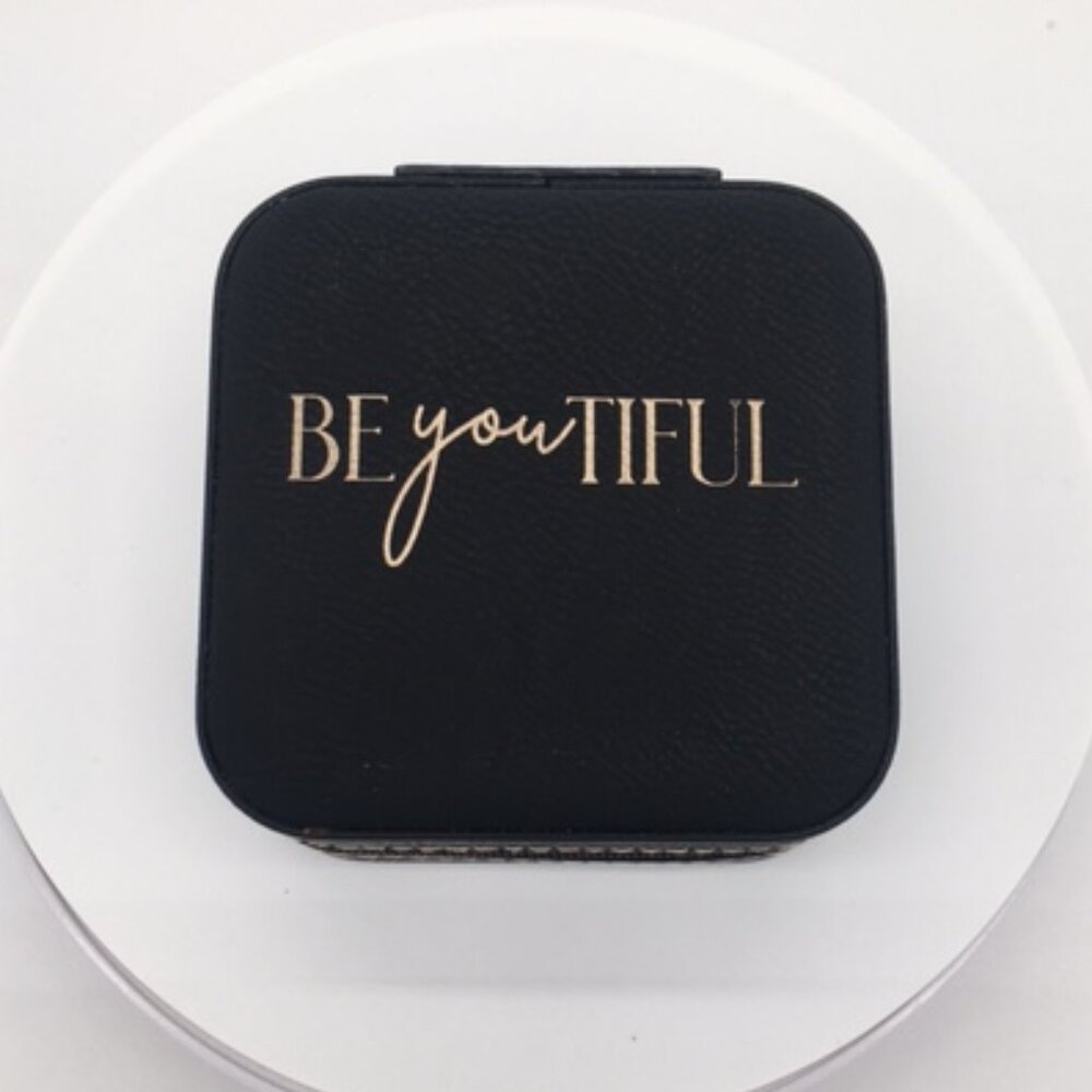 Leatherette Custom Laser Engraved BE You TIFUL Travel Jewelry Case